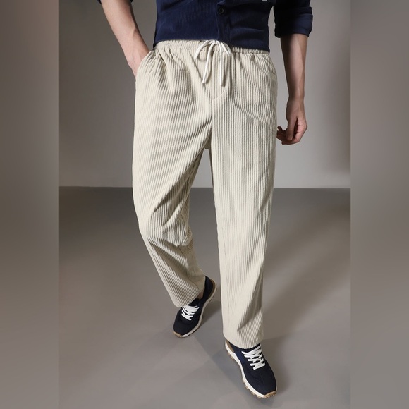Cream Corduroy Wide Leg Pants - Picture 1 of 8